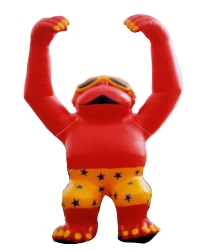 kong inflatable with swim suit and sunglasses